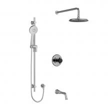 Riobel KIT1345MMRD+CBK - Type T/P (thermostatic/pressure balance) 1/2'' coaxial 3-way system with hand shower rai