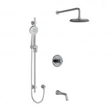 Riobel KIT1345MMRD+C-SPEX - Type T/P (thermostatic/pressure balance) 1/2'' coaxial 3-way system with hand shower rai