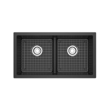 Riobel FAUM3318LDBK - Fonsa™ 33'' Double Bowl Undermount Quartz Kitchen Sink