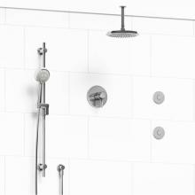 Riobel KIT#3545MMRDJC-6-SPEX - Type T/P (thermostatic/pressure balance) 1/2'' coaxial 3-way system, hand shower rail, e