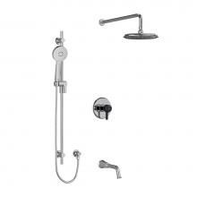 Riobel KIT1345MMRDJCBK-6 - Type T/P (thermostatic/pressure balance) 1/2'' coaxial 3-way system with hand shower rai
