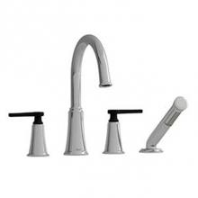 Riobel MMRD12JCBK - 4-piece deck-mount tub filler with hand shower