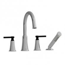 Riobel MMRD12LCBK - 4-piece deck-mount tub filler with hand shower