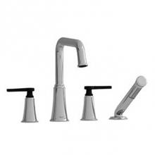 Riobel MMSQ12JCBK - 4-piece deck-mount tub filler with hand shower