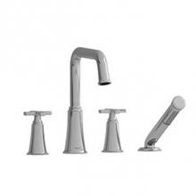 Riobel MMSQ12XC - 4-piece deck-mount tub filler with hand shower