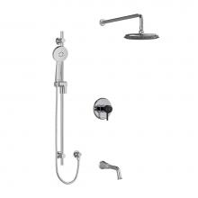 Riobel KIT1345MMRDLCBK-6-EX - Type T/P (thermostatic/pressure balance) 1/2'' coaxial 3-way system with hand shower rai