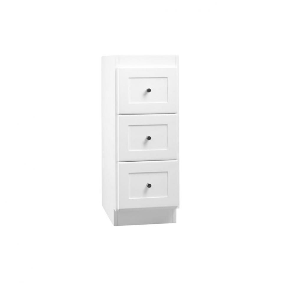 12'' Shaker Freestanding Bathroom Storage Drawer Bank in White