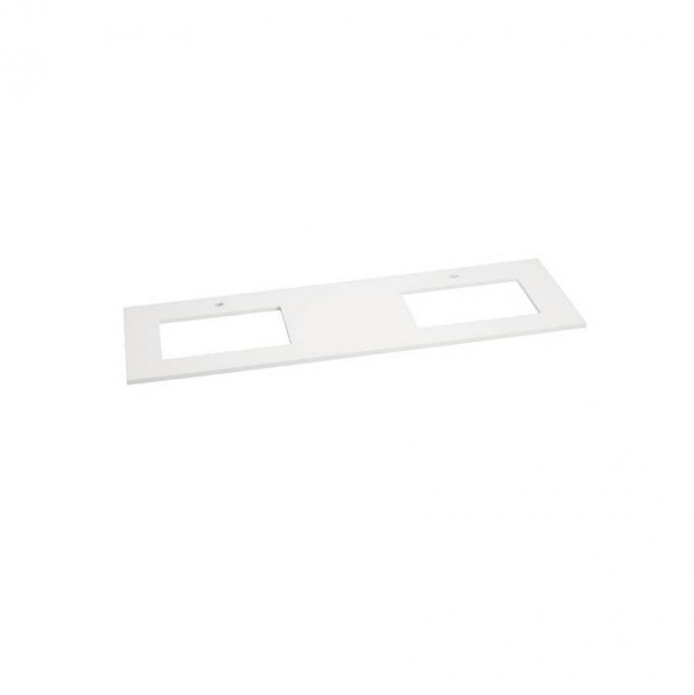 73'' Standard quartz top in Solid White, Single Faucet Hole