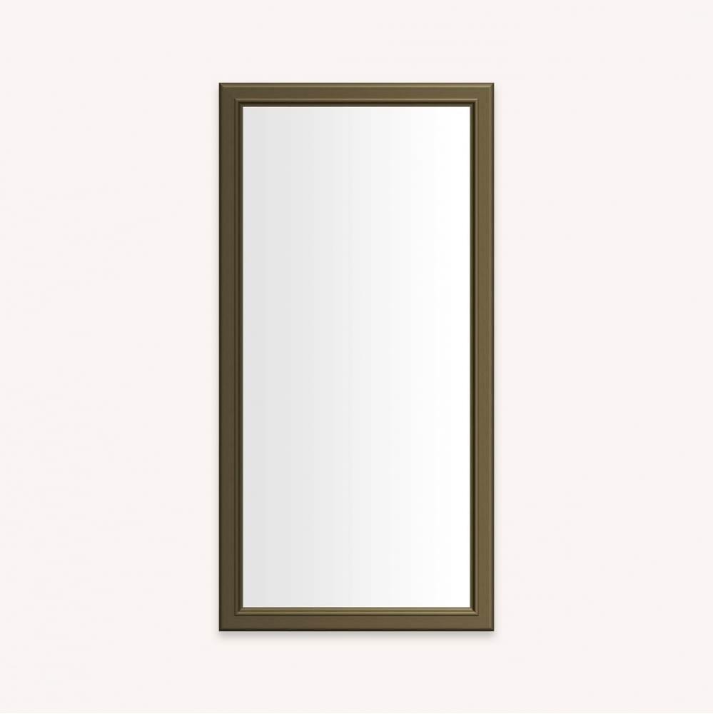 DC FRAMED WALL MIRROR, BM, 20X40, VN BRASS