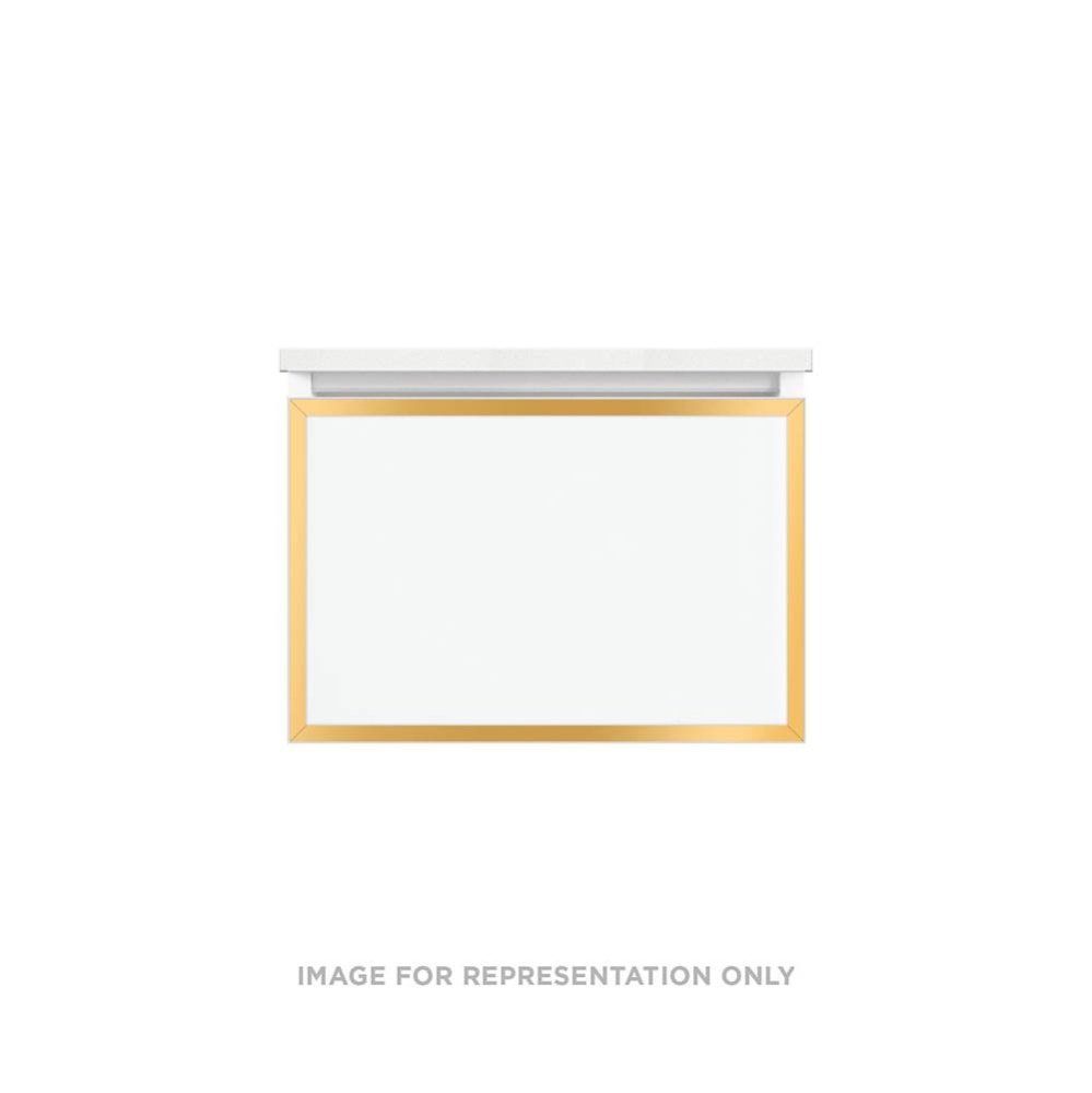 Profiles Framed Vanity, 24'' x 15'' x 18'', Satin White, Matte Gold