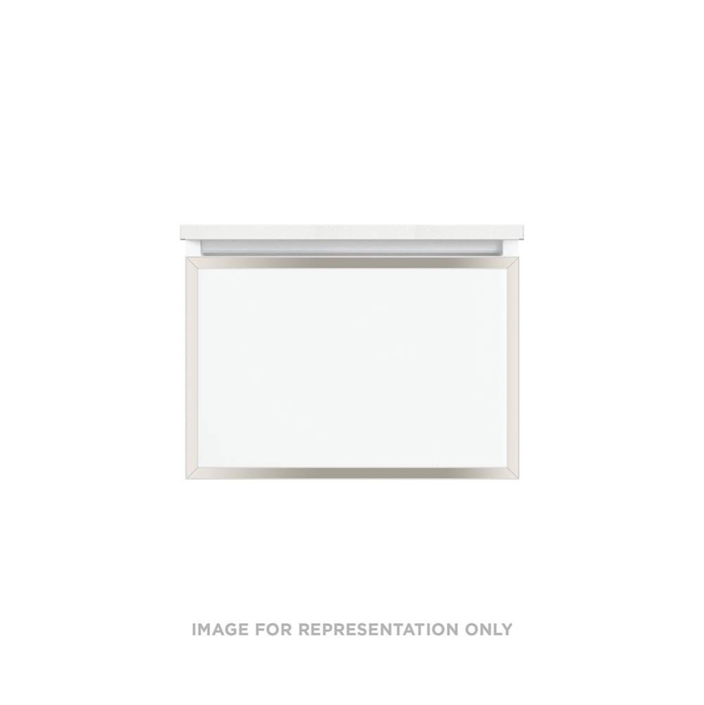 Profiles Framed Vanity, 24'' x 15'' x 18'', Matte White, Polished Ni