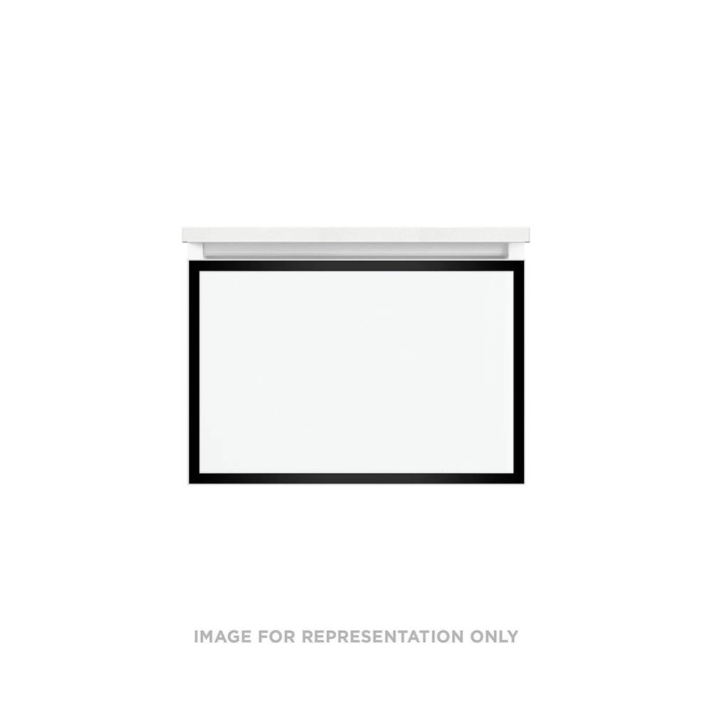 Profiles Framed Vanity, 24'' x 15'' x 21'', Matte White, Matte Black