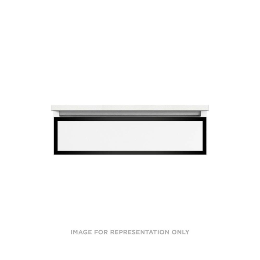 Profiles Framed Vanity, 30'' x 7-1/2'' x 21'', White, Matte Black Fr