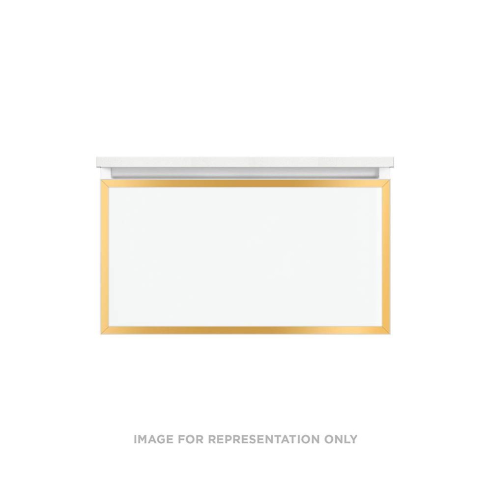 Profiles Framed Vanity, 30'' x 15'' x 21'', Matte Gray, Matte Gold F