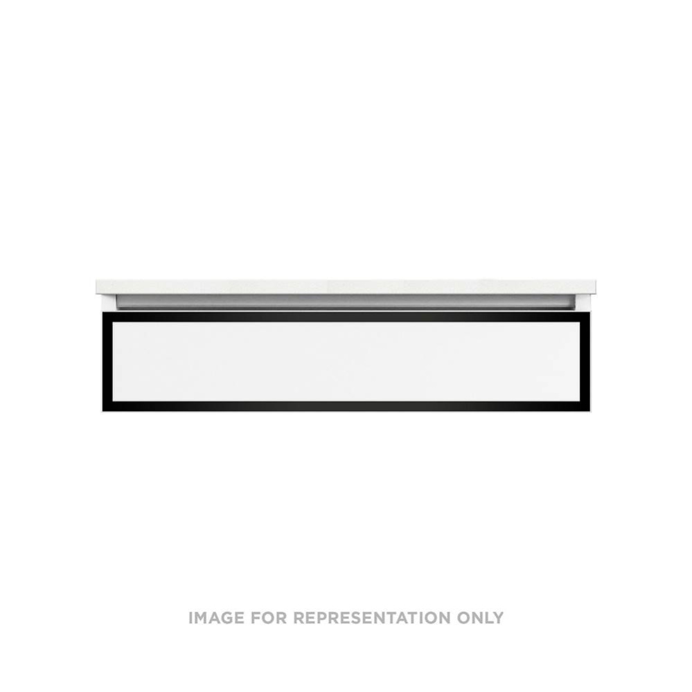 Profiles Framed Vanity, 36'' x 7-1/2'' x 18'', Satin White, Matte Bl