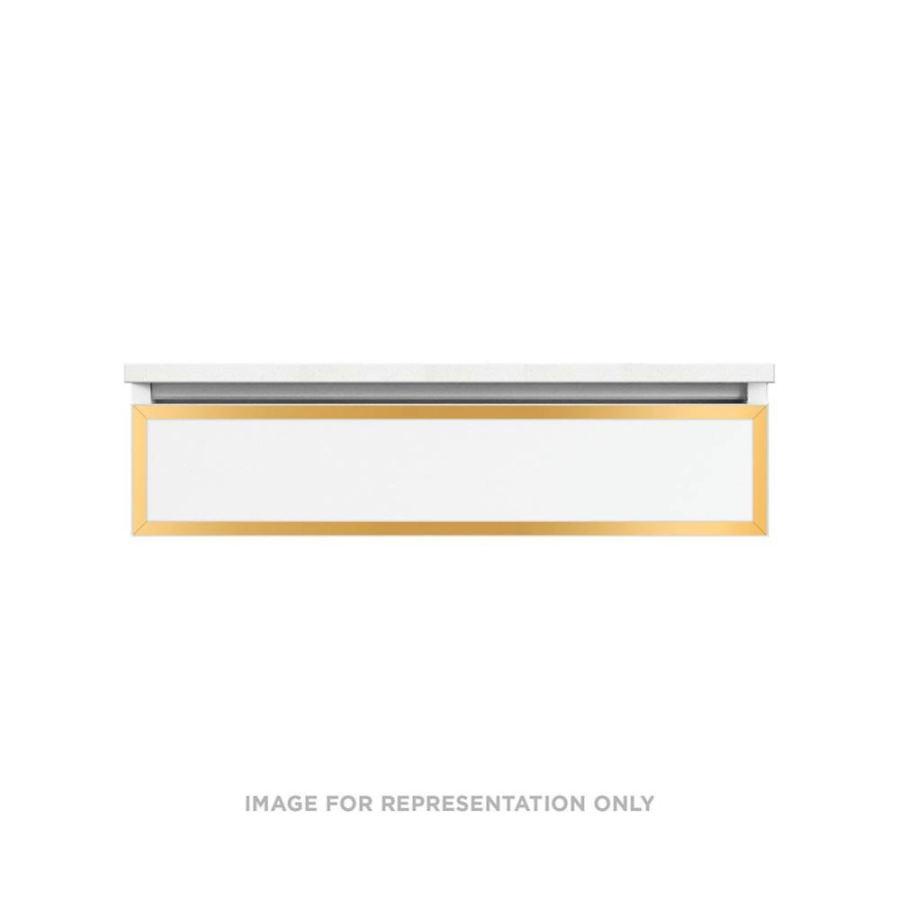Profiles Framed Vanity, 36'' x 7-1/2'' x 18'', White, Matte Gold Fra