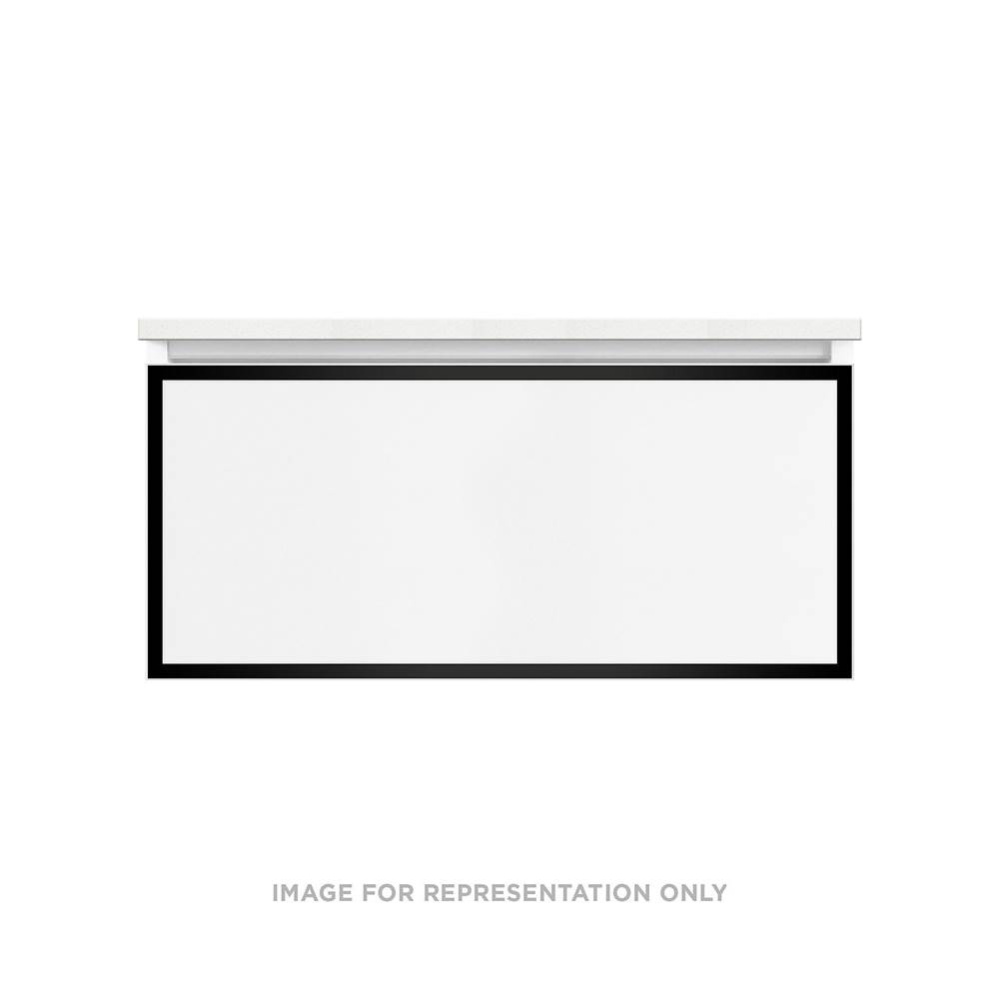 Profiles Framed Vanity, 36'' x 15'' x 21'', Satin Bronze, Matte Blac