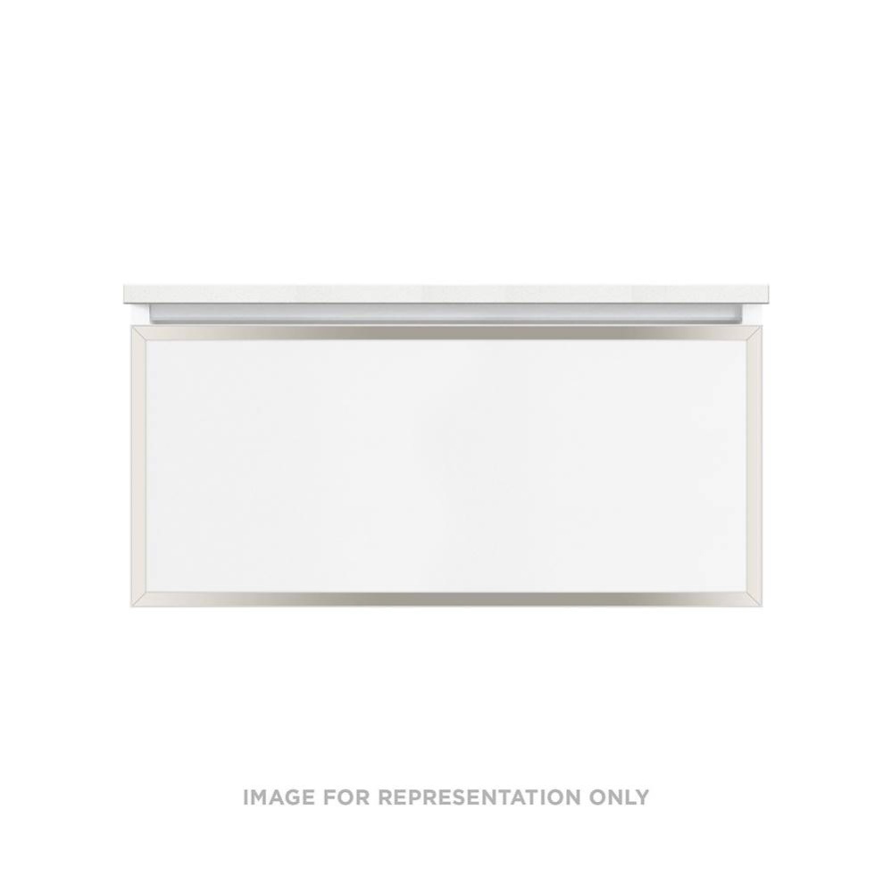 Profiles Framed Vanity, 36'' x 15'' x 21'', Matte White, Polished Ni