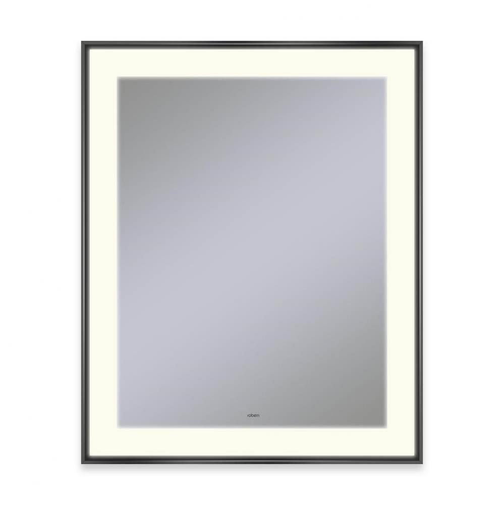 Sculpt Lighted Mirror, 25'' x 31'' x 2-1/4'', Slim Museum Frame, Mat