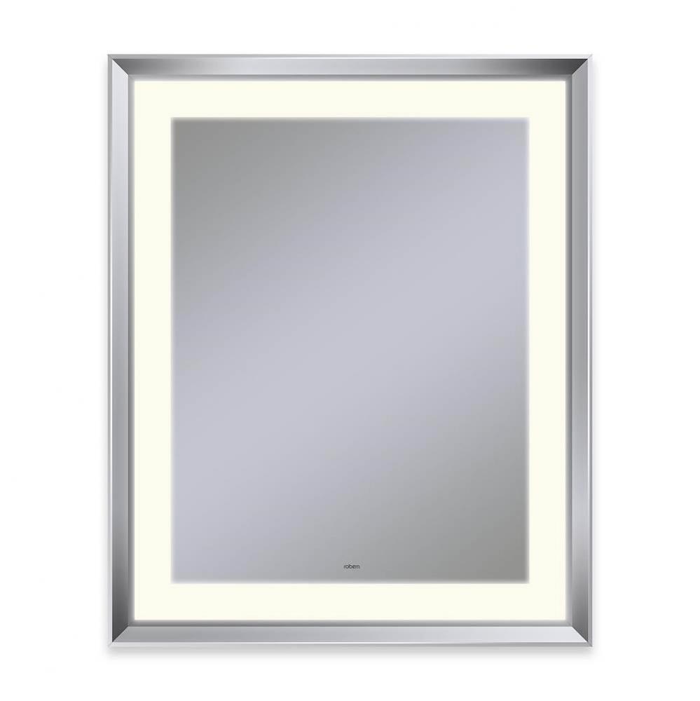 Sculpt Lighted Mirror, 27'' x 33'' x 2-5/16'', Chamfer Museum Frame,