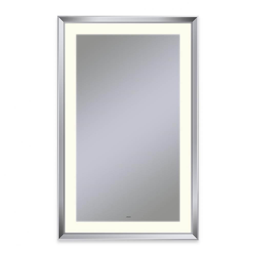 Sculpt Lighted Mirror, 27'' x 43'' x 2-5/16'', Chamfer Museum Frame,