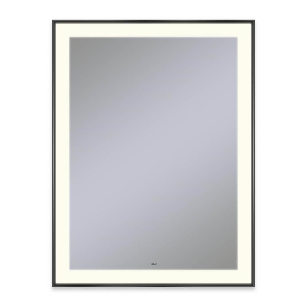 Sculpt Lighted Mirror, 31'' x 41'' x 2-1/4'', Slim Museum Frame, Mat