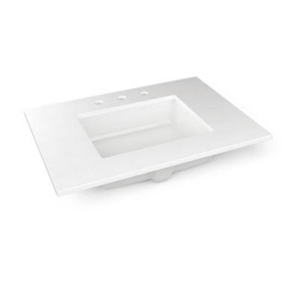 Engineered Stone Vanity Top, 31'' x 22'' x 3/4'', Center Undercounte