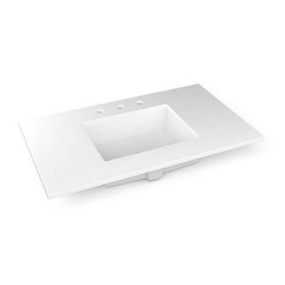 Engineered Stone Vanity Top, 37'' x 22'' x 3/4'', Center Undercounte