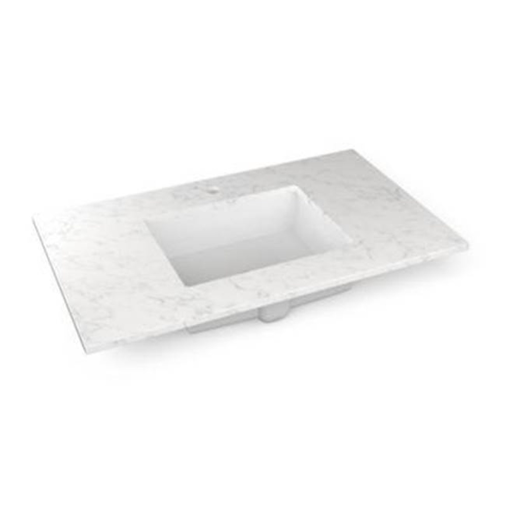 Engineered Stone Vanity Top, 37'' x 22'' x 3/4'', Center Undercounte