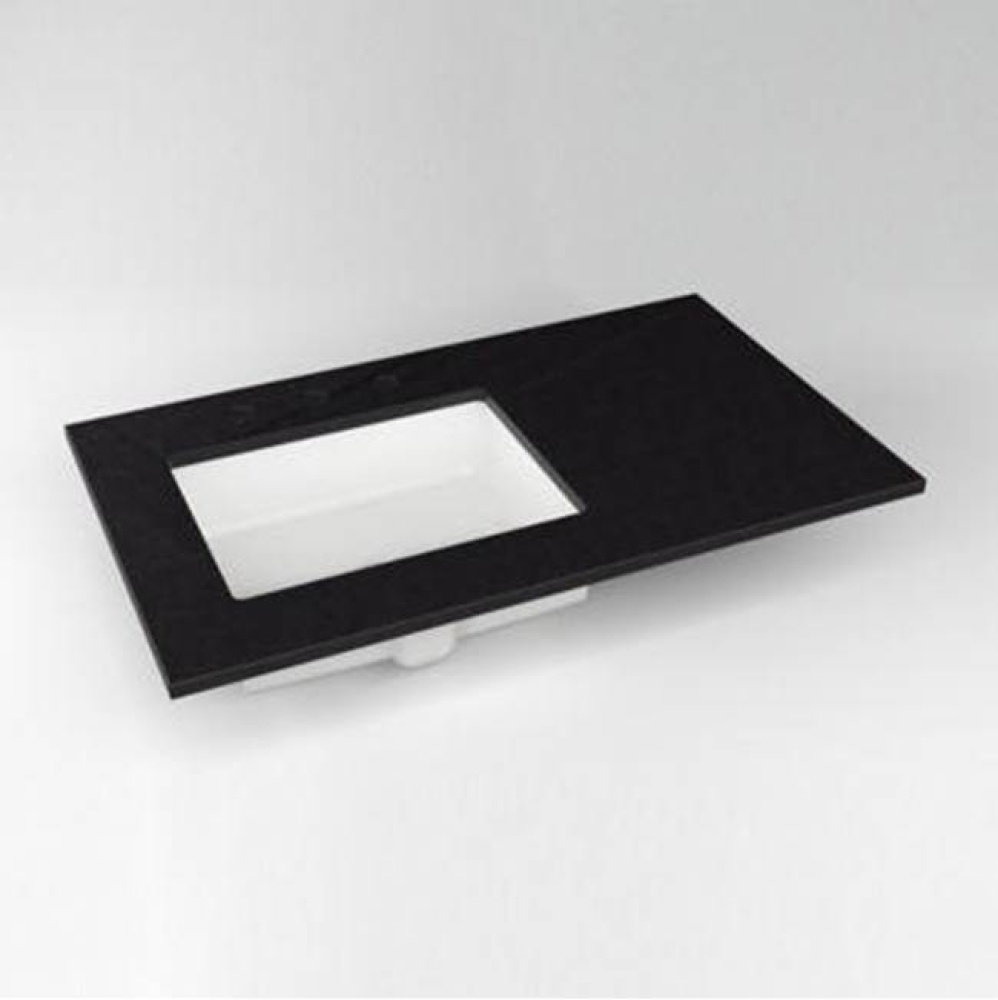 Engineered Stone Vanity Top, 37'' x 22'' x 3/4'', Left Offset Underc