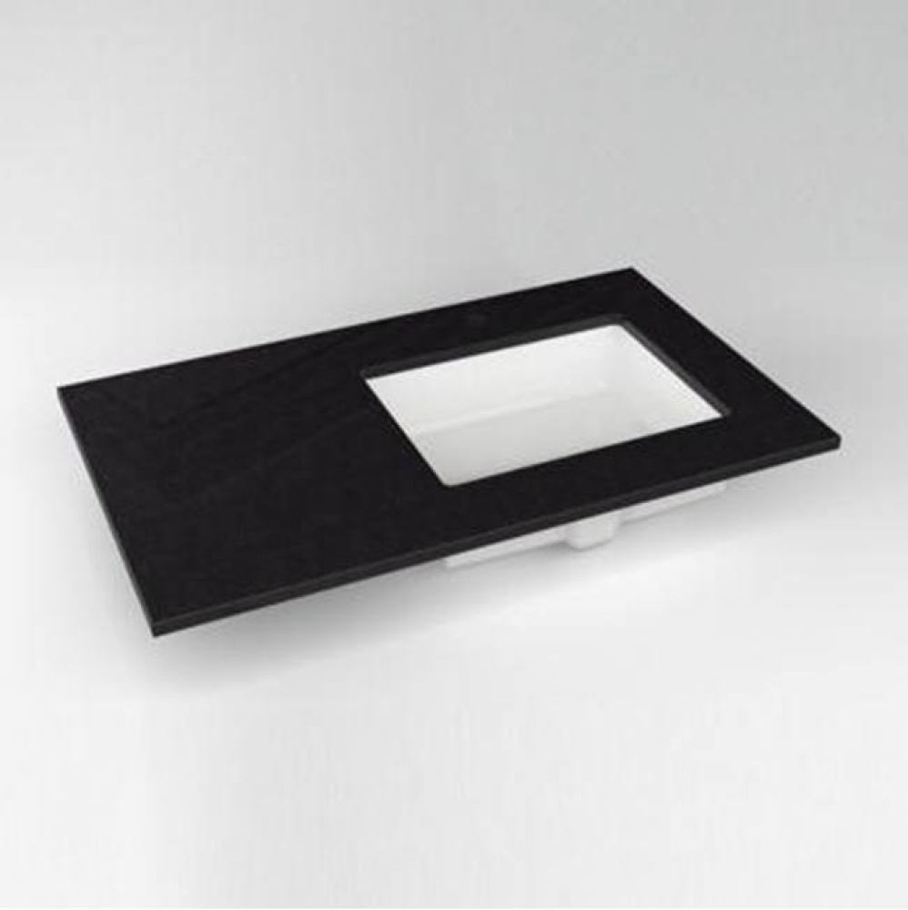 Engineered Stone Vanity Top, 37'' x 22'' x 3/4'', Right Offset Under