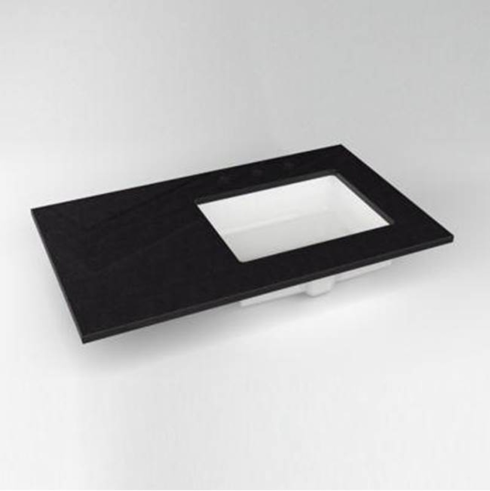 Engineered Stone Vanity Top, 37'' x 22'' x 3/4'', Right Offset Under