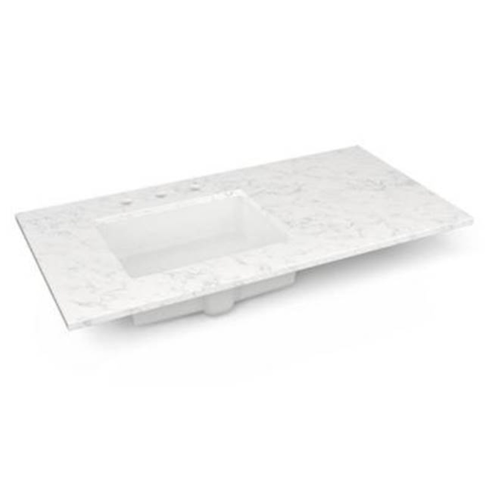 Engineered Stone Vanity Top, 43'' x 22'' x 3/4'', Left Offset Underc