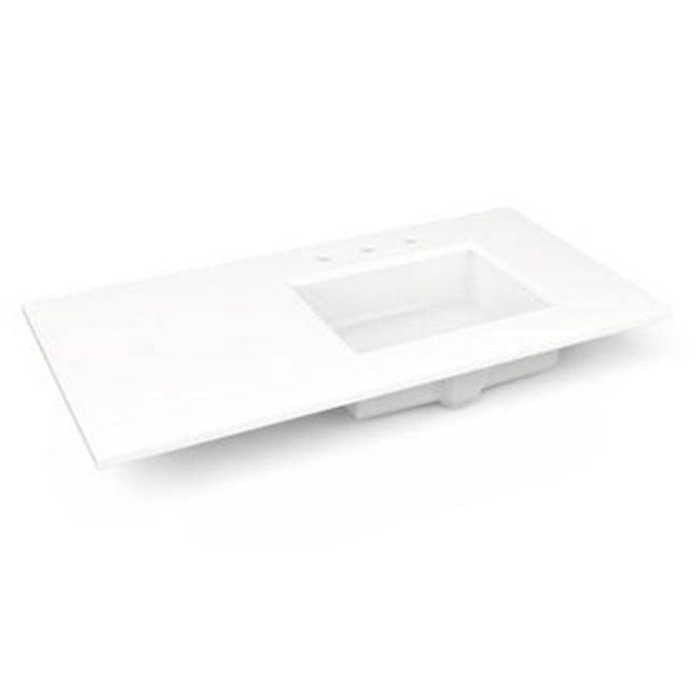 Engineered Stone Vanity Top, 43'' x 22'' x 3/4'', Right Offset Under