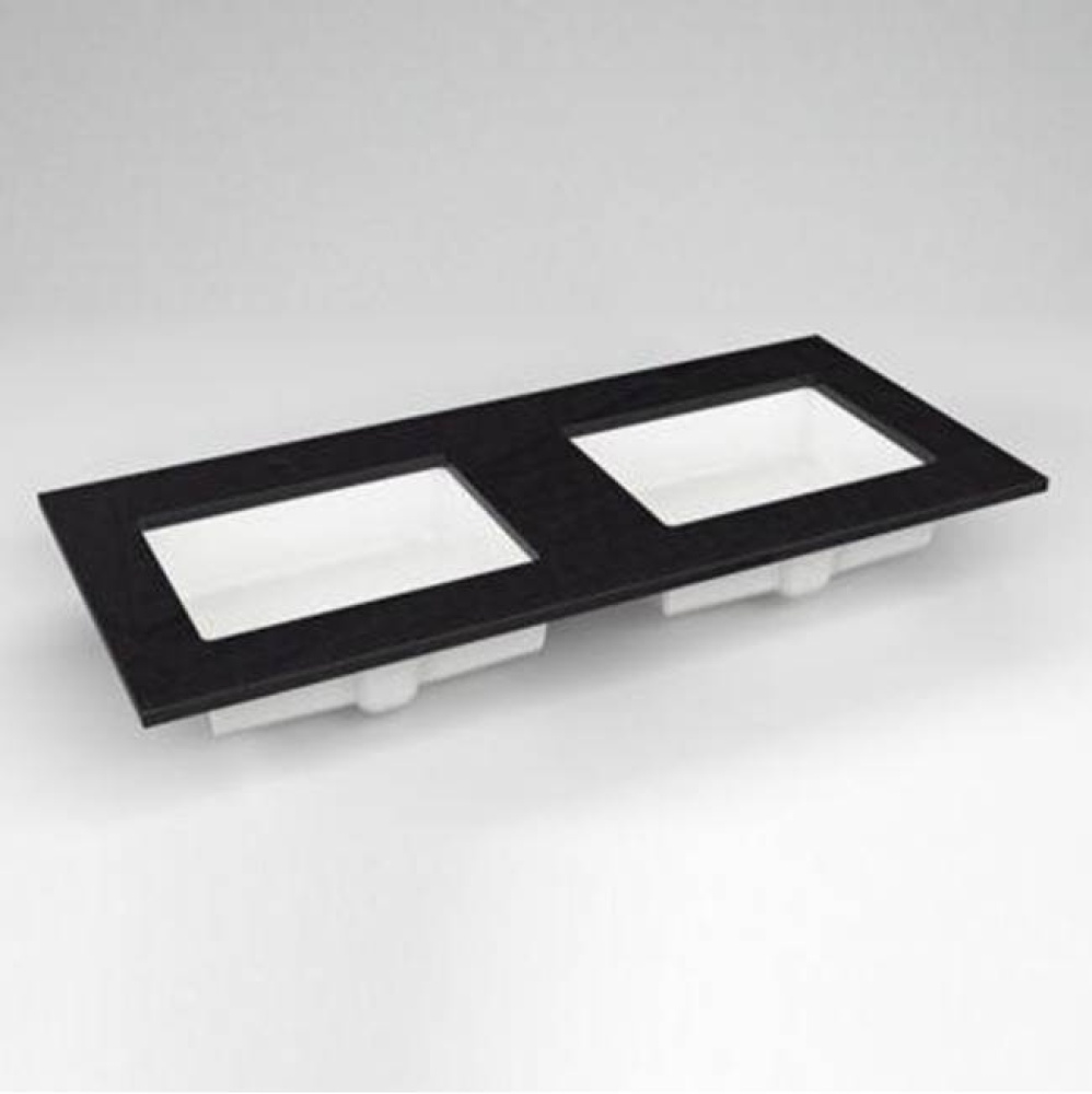 Engineered Stone Vanity Top, 49'' x 22'' x 3/4'', Double Undercounte
