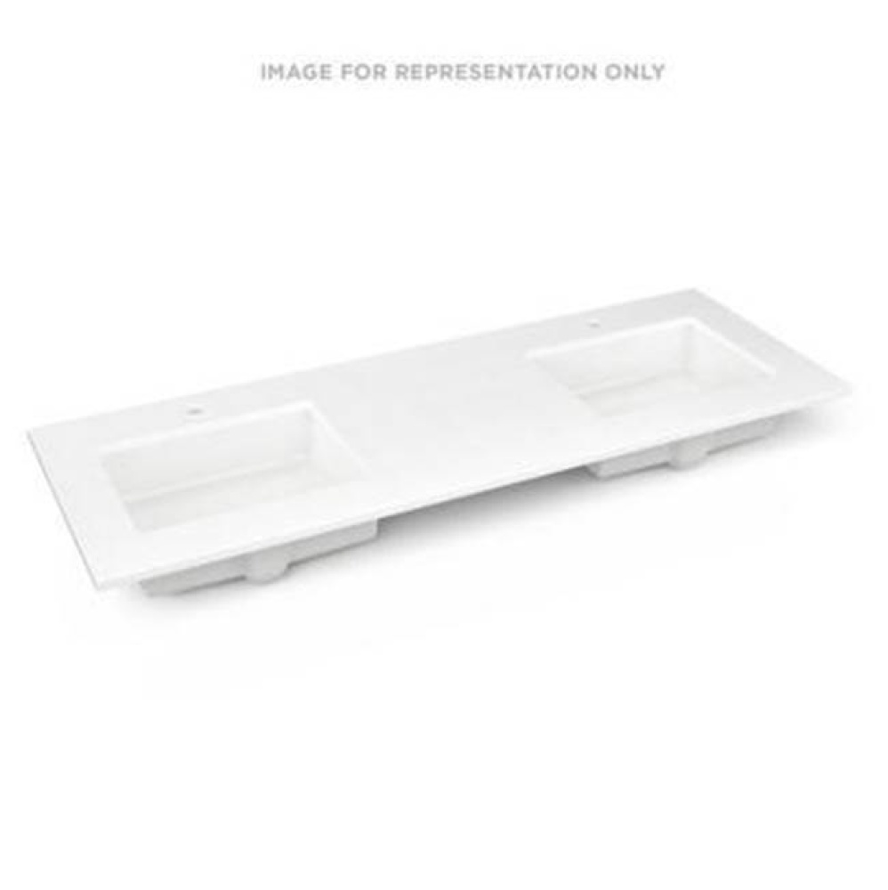 Engineered Stone Vanity Top, 61'' x 22'' x 3/4'', Double Undercounte