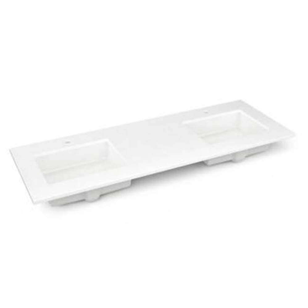 Engineered Stone Vanity Top, 61'' x 22'' x 3/4'', Double Undercounte