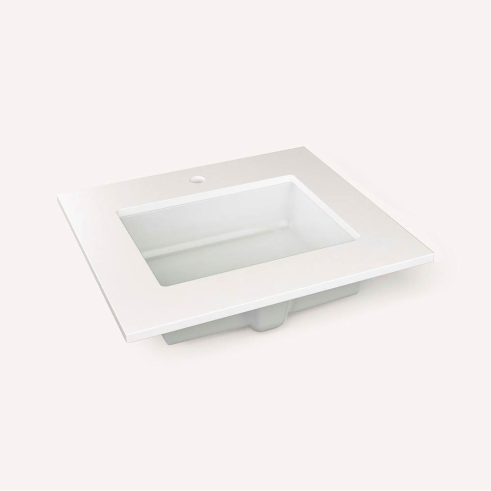 Top, Craft 25'', Single-Hole, Quartz Whte