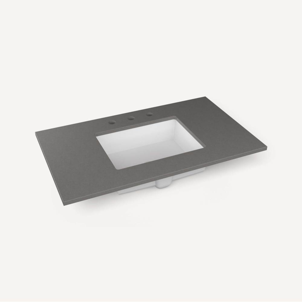 Top, Craft 37'', Three-Hole, Stone Gray