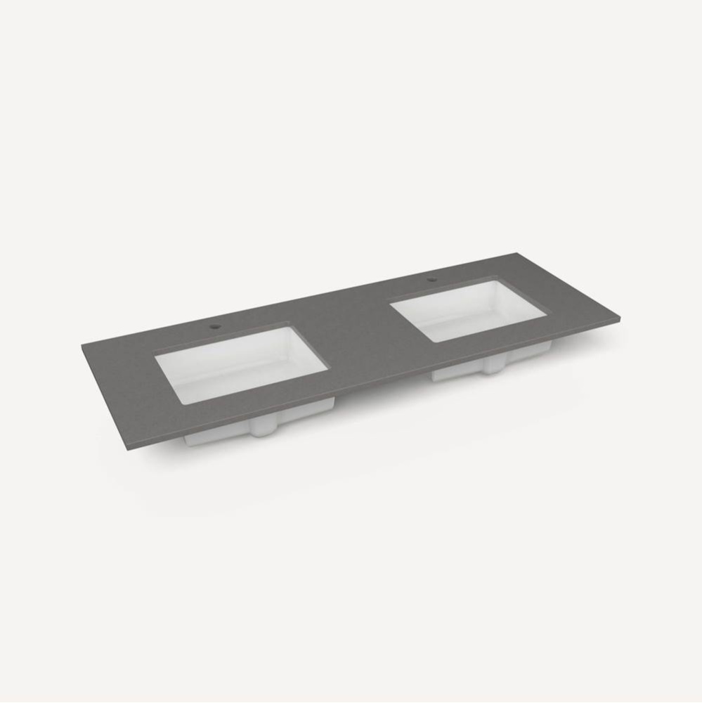 Top, Craft 61'', Dual, 1-Hole, Stone Gray