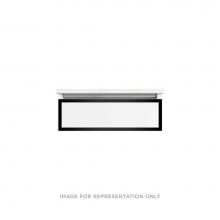 Robern VP24H1D18F19S83 - Profiles Framed Vanity, 24'' x 7-1/2'' x 18'', Satin White, Matte Bl