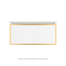Robern VP36H2D21F26N82 - Profiles Framed Vanity, 36'' x 15'' x 21'', Matte White, Matte Gold