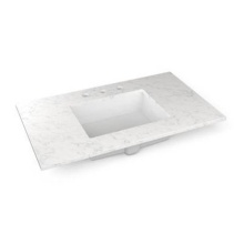 Robern TF37UCO94-8 - Engineered Stone Vanity Top, 37'' x 22'' x 3/4'', Center Undercounte