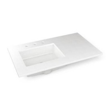 Robern TF37ULO92-8 - Engineered Stone Vanity Top, 37'' x 22'' x 3/4'', Left Offset Underc