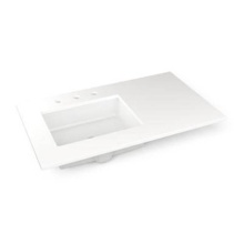 Robern TF37ULO93-8 - Engineered Stone Vanity Top, 37'' x 22'' x 3/4'', Left Offset Underc