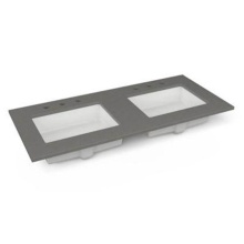 Robern TF49UDO91-8D1 - Engineered Stone Vanity Top, 49'' x 22'' x 3/4'', Double Undercounte