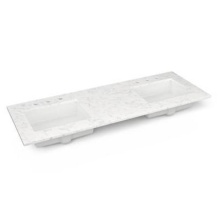 Robern TF61UDO94-8D4 - Engineered Stone Vanity Top, 61'' x 22'' x 3/4'', Double Undercounte