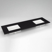 Robern TF73UDO90-1D5 - Engineered Stone Vanity Top, 73'' x 22'' x 3/4'', Double Undercounte