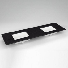 Robern TF73UDO90-8D3 - Engineered Stone Vanity Top, 73'' x 22'' x 3/4'', Double Undercounte