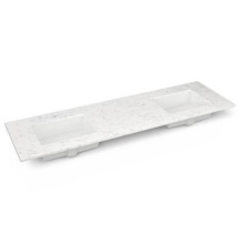 Robern TF73UDO94-1D5 - Engineered Stone Vanity Top, 73'' x 22'' x 3/4'', Double Undercounte